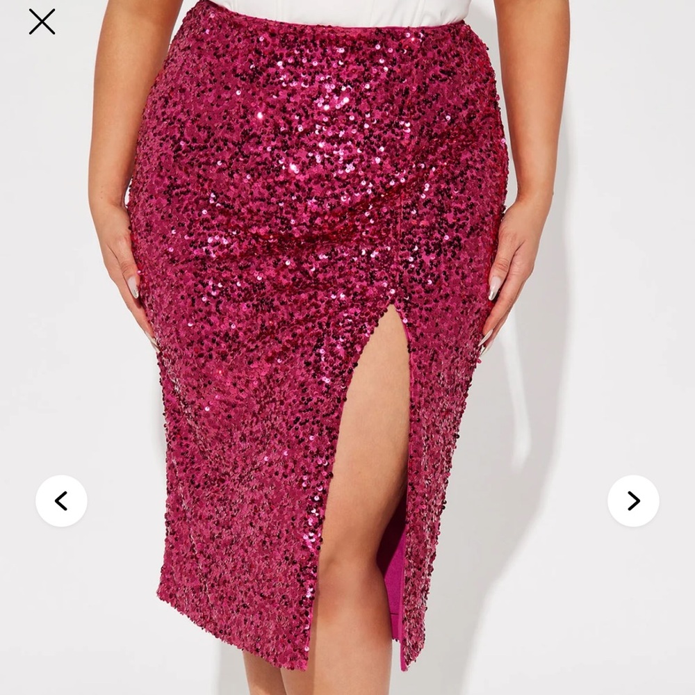 Fashion Nova Sequin Pink Skirt - Picture 5 of 7